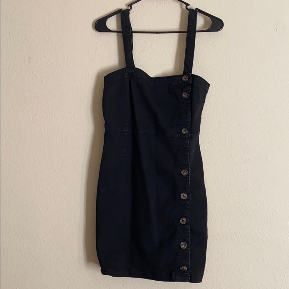 Black denim dress